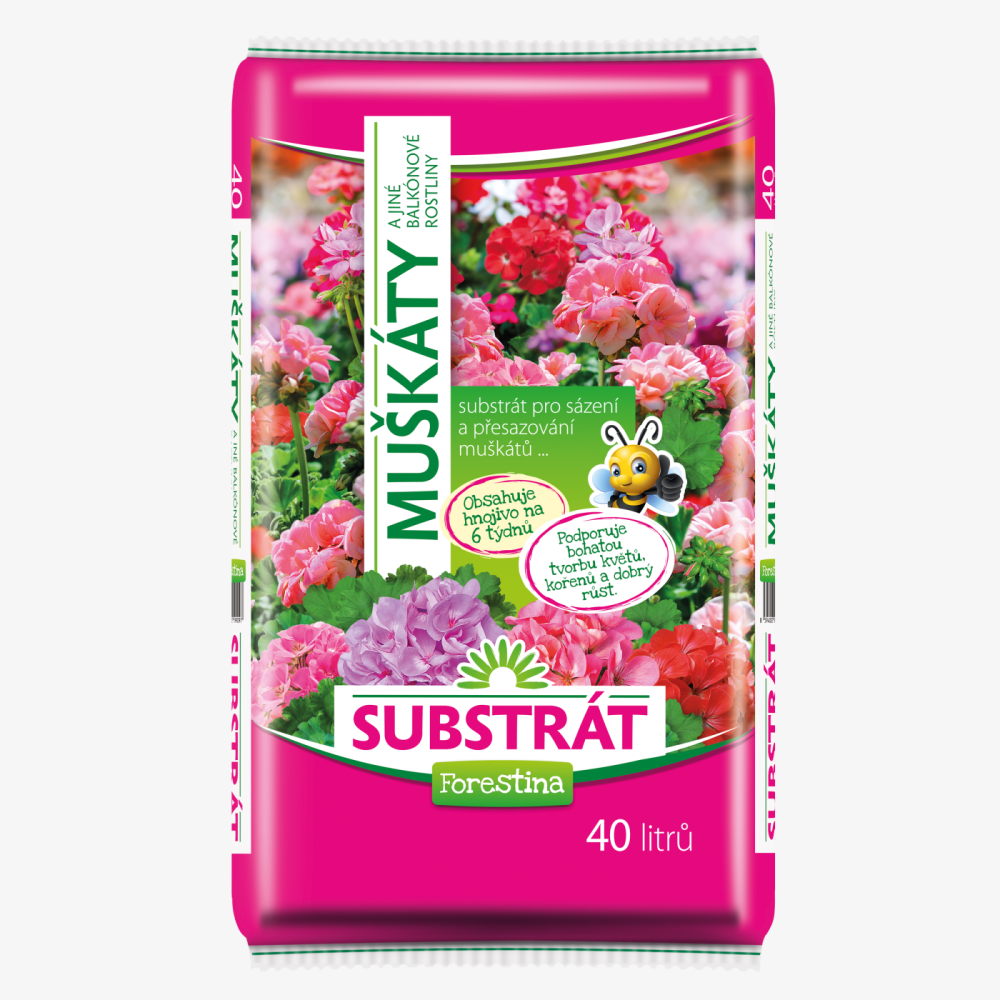 STANDARD Substrát pro muškáty a jiné balkónové rostliny 40 l