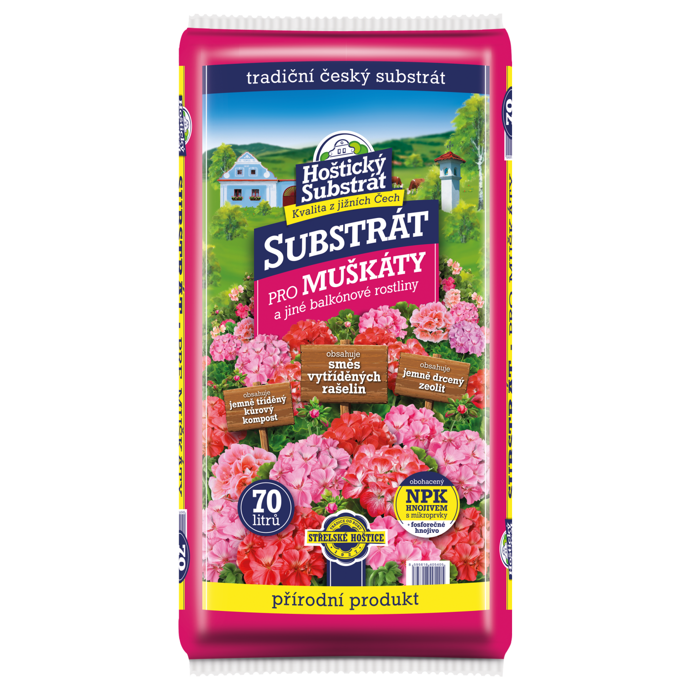 Hoštický substrát pro muškáty a jiné balkónové rostliny