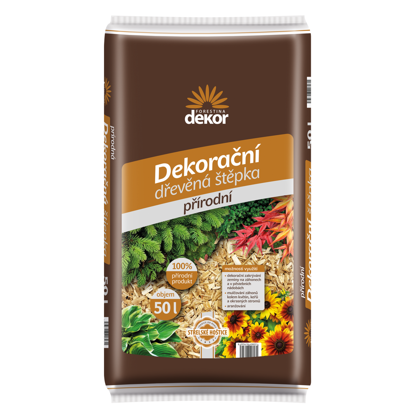 DEKOR Dekorační dřevěná štěpka přírodní