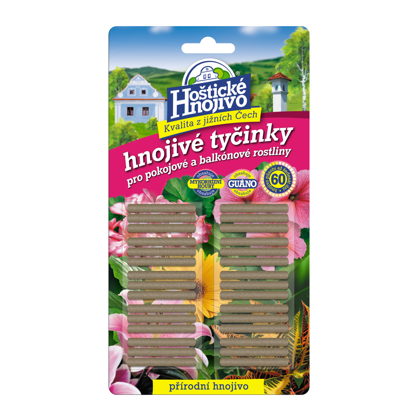 Hoštické hnojivé tyčinky s guánem a mykorhizou