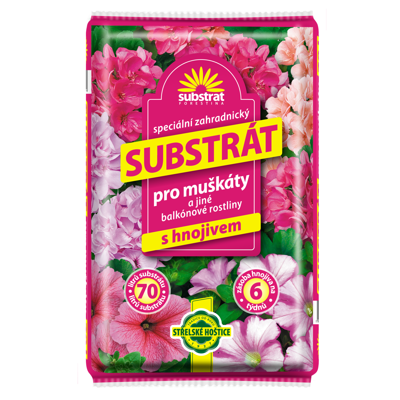 Substrát pro muškáty a jiné balkónové rostliny